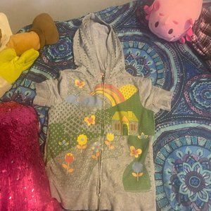 Y2K short sleeve zip up